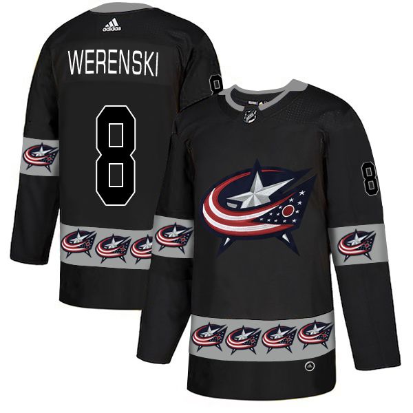 Men Columbus Blue Jackets #8 Werenski Black Adidas Fashion NHL Jersey->tampa bay lightning->NHL Jersey